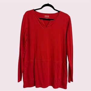 Lands’ End Large Red Tunic Top with Pockets